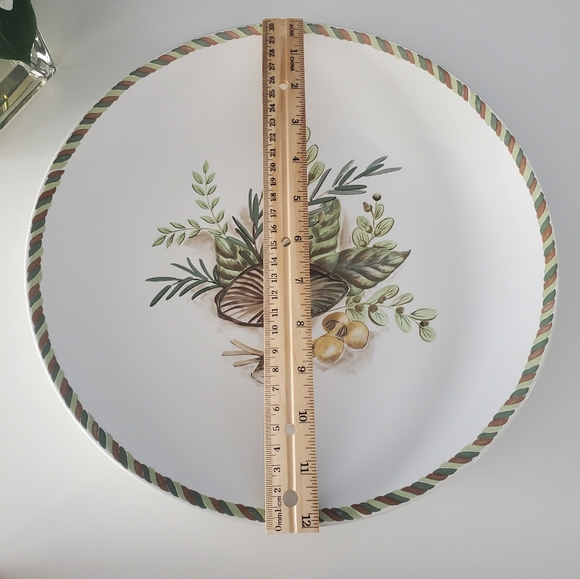 12 Inch Stoneware Platter Plate Portabella Mushroom American Atelier - Picture 4 of 7